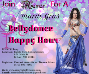 baltimore bellydance happy hour, baltimore belly dance happy hour, bellydance by amartia